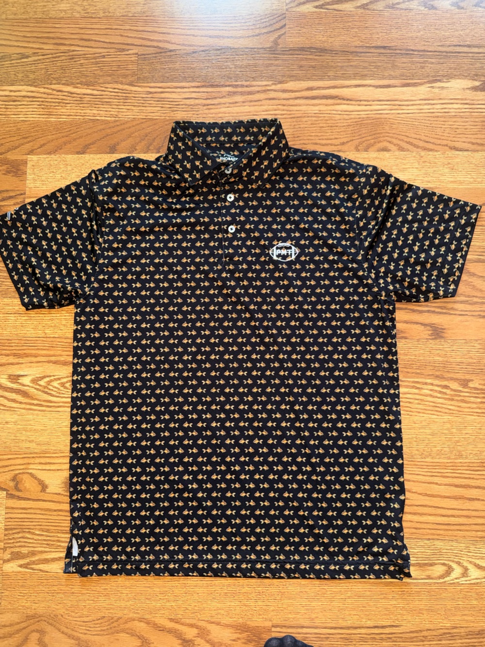 Rhoback x Barstool Sports “The Larry” Goldfish Golf Polo Pardon My Take Medium